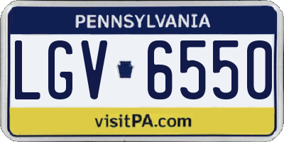 PA license plate LGV6550