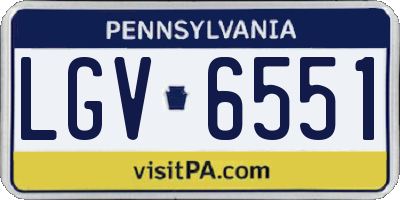 PA license plate LGV6551
