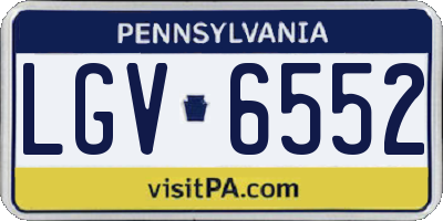 PA license plate LGV6552