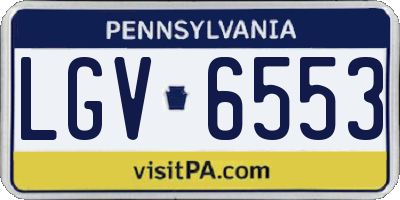 PA license plate LGV6553
