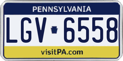 PA license plate LGV6558