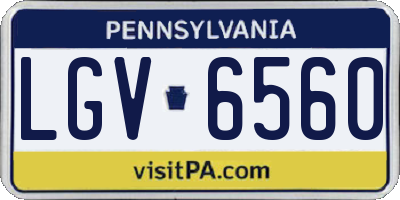 PA license plate LGV6560
