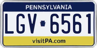 PA license plate LGV6561