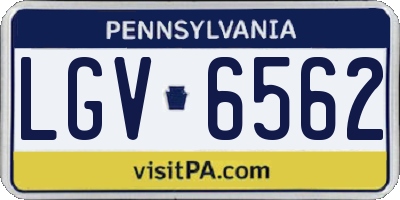 PA license plate LGV6562