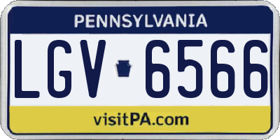 PA license plate LGV6566