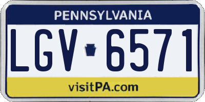 PA license plate LGV6571