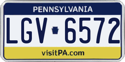 PA license plate LGV6572