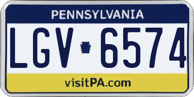 PA license plate LGV6574