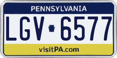 PA license plate LGV6577