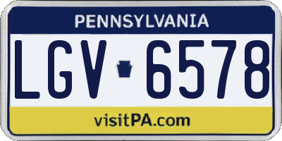 PA license plate LGV6578