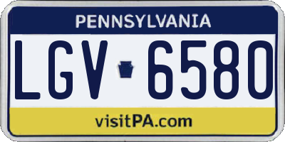 PA license plate LGV6580