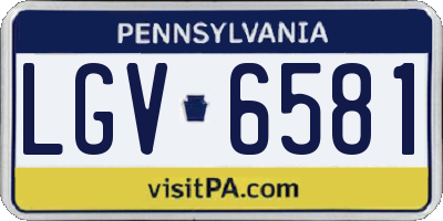 PA license plate LGV6581