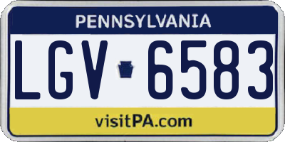 PA license plate LGV6583