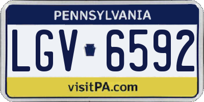 PA license plate LGV6592