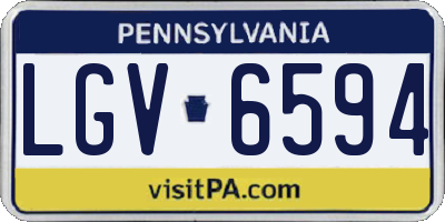 PA license plate LGV6594