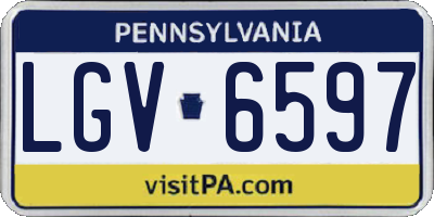 PA license plate LGV6597