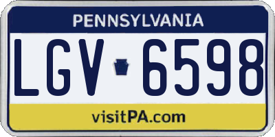 PA license plate LGV6598