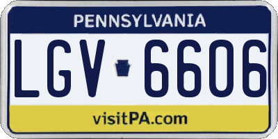PA license plate LGV6606