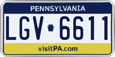 PA license plate LGV6611