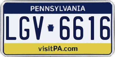 PA license plate LGV6616