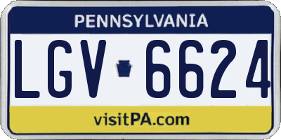 PA license plate LGV6624