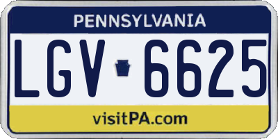 PA license plate LGV6625