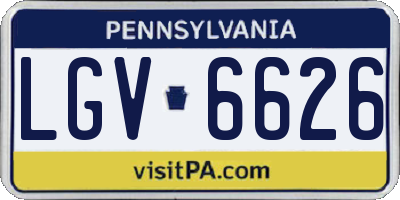 PA license plate LGV6626