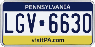 PA license plate LGV6630