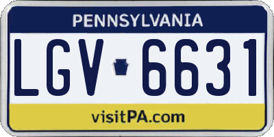 PA license plate LGV6631