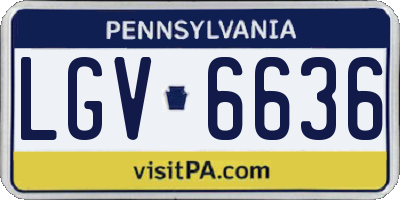 PA license plate LGV6636