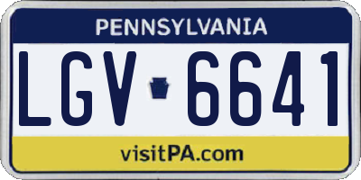 PA license plate LGV6641