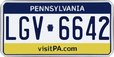 PA license plate LGV6642