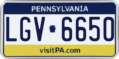 PA license plate LGV6650