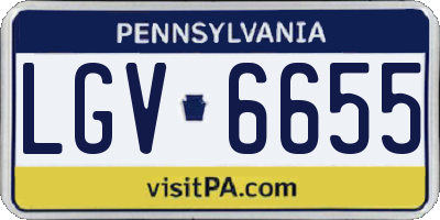 PA license plate LGV6655