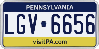 PA license plate LGV6656