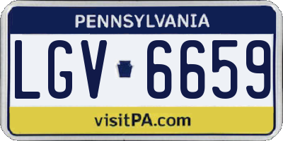 PA license plate LGV6659