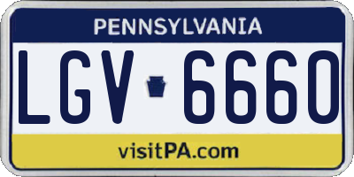 PA license plate LGV6660