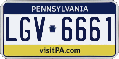 PA license plate LGV6661