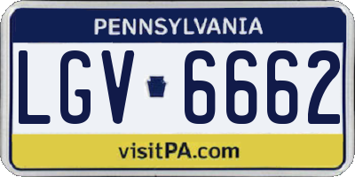 PA license plate LGV6662