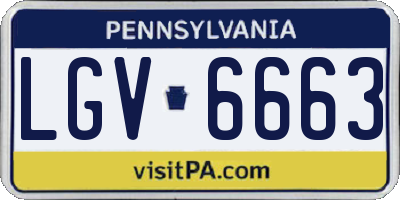 PA license plate LGV6663