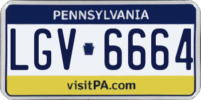 PA license plate LGV6664