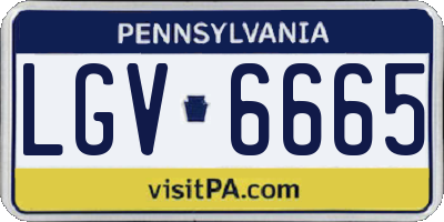 PA license plate LGV6665