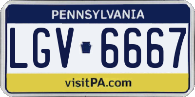 PA license plate LGV6667