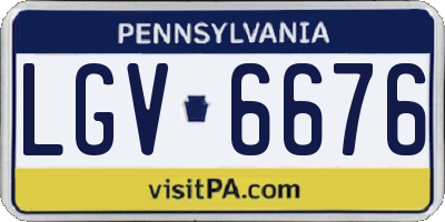 PA license plate LGV6676
