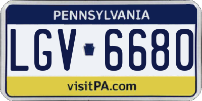 PA license plate LGV6680