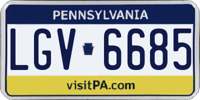 PA license plate LGV6685