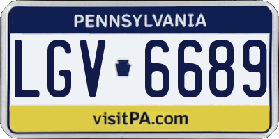 PA license plate LGV6689
