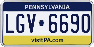 PA license plate LGV6690