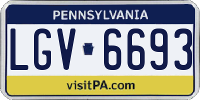 PA license plate LGV6693