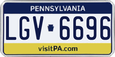 PA license plate LGV6696